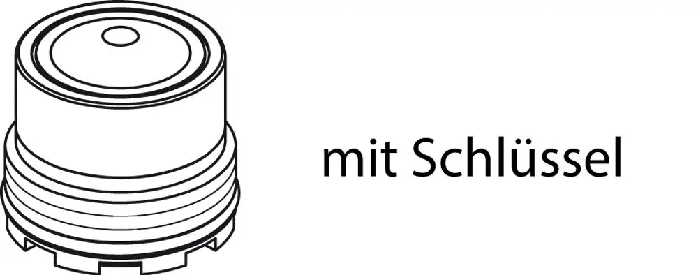 Strahlregler mit Schlüssel, abgebildet in schematischer Form, zeigt die typische Konstruktion. Ideal Standard.